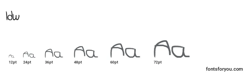 Размеры шрифта Idw