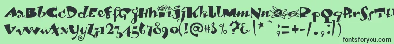 Lambadadexter Font – Black Fonts on Green Background