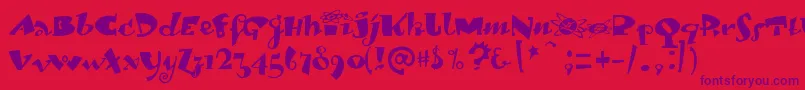 Шрифт Lambadadexter – фиолетовые шрифты на красном фоне