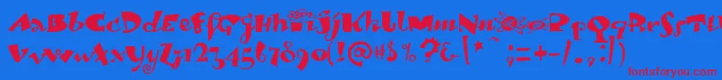 Fonte Lambadadexter – fontes vermelhas em um fundo azul