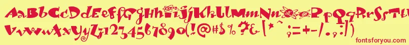 Lambadadexter Font – Red Fonts on Yellow Background