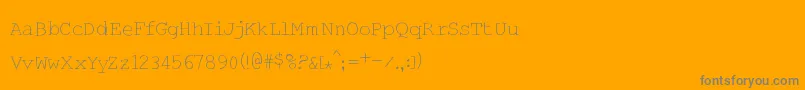 フォントHandtypist – オレンジの背景に灰色の文字