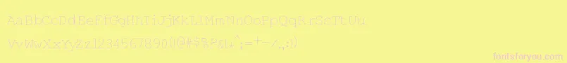Handtypist Font – Pink Fonts on Yellow Background