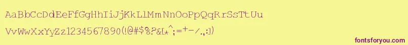 フォントHandtypist – 紫色のフォント、黄色の背景