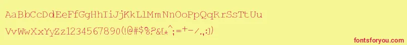 Шрифт Handtypist – красные шрифты на жёлтом фоне