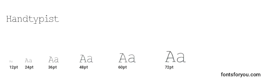 Handtypist Font Sizes