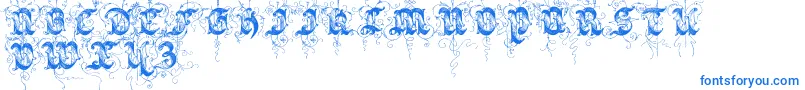 Saraband Font – Blue Fonts on White Background