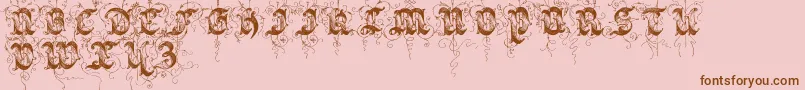 Saraband-Schriftart – Braune Schriften auf rosa Hintergrund