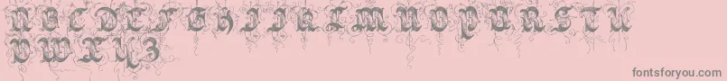 Saraband-Schriftart – Graue Schriften auf rosa Hintergrund