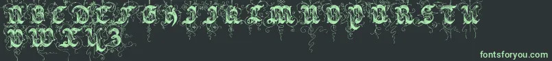 Saraband-fontti – vihreät fontit mustalla taustalla