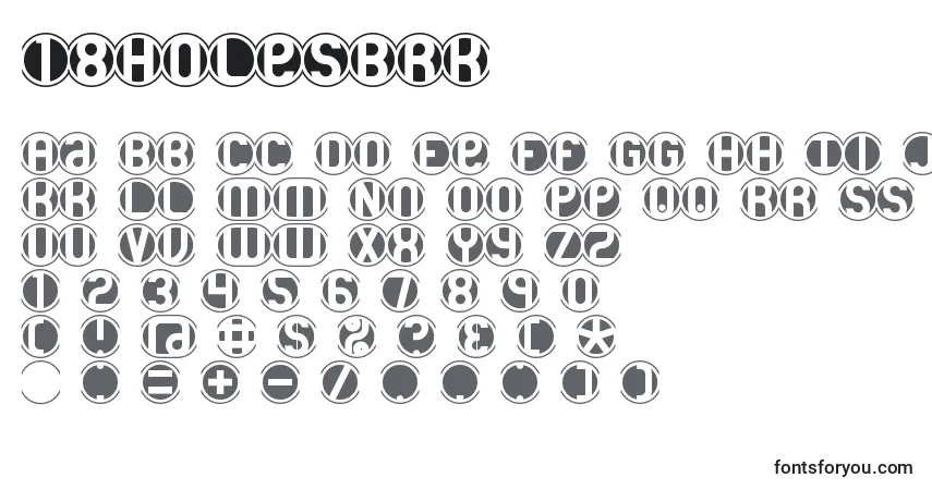 Czcionka 18HolesBrk – alfabet, cyfry, specjalne znaki