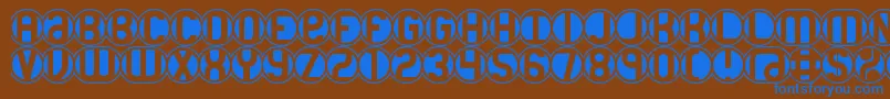 18HolesBrk Font – Blue Fonts on Brown Background