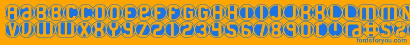 18HolesBrk Font – Blue Fonts on Orange Background