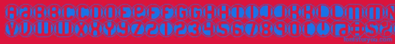 18HolesBrk Font – Blue Fonts on Red Background