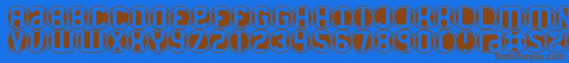 18HolesBrk Font – Brown Fonts on Blue Background