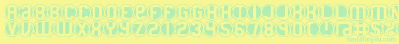 18HolesBrk-Schriftart – Grüne Schriften auf gelbem Hintergrund