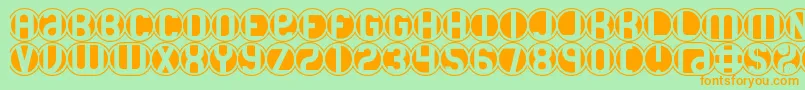 18HolesBrk Font – Orange Fonts on Green Background