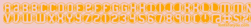 18HolesBrk Font – Orange Fonts on Pink Background