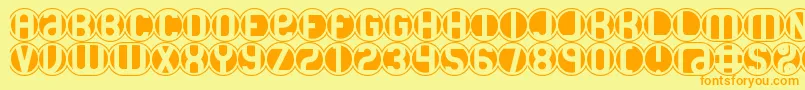 18HolesBrk Font – Orange Fonts on Yellow Background