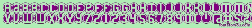 18HolesBrk Font – Purple Fonts on Green Background