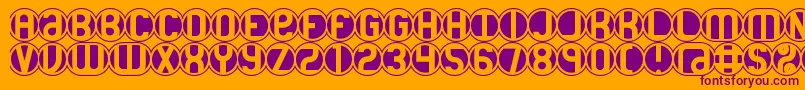 18HolesBrk Font – Purple Fonts on Orange Background