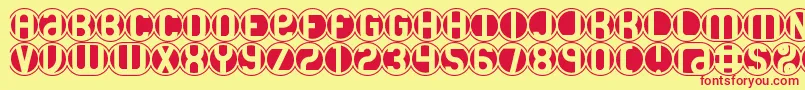 18HolesBrk Font – Red Fonts on Yellow Background