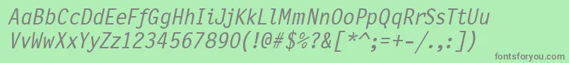 PflettergothicthreeMeditalic Font – Gray Fonts on Green Background