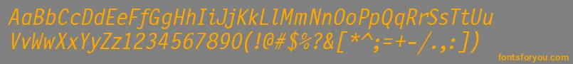 fuente PflettergothicthreeMeditalic – Fuentes Naranjas Sobre Fondo Gris