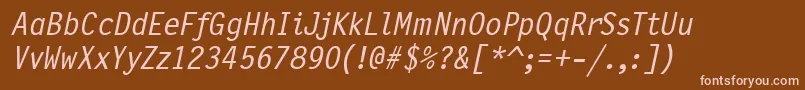 PflettergothicthreeMeditalic Font – Pink Fonts on Brown Background