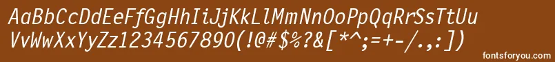 PflettergothicthreeMeditalic Font – White Fonts on Brown Background