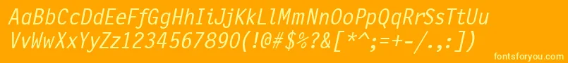 PflettergothicthreeMeditalic Font – Yellow Fonts on Orange Background