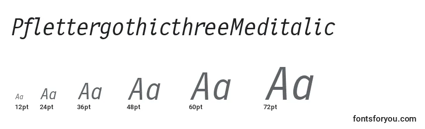 PflettergothicthreeMeditalic Font Sizes