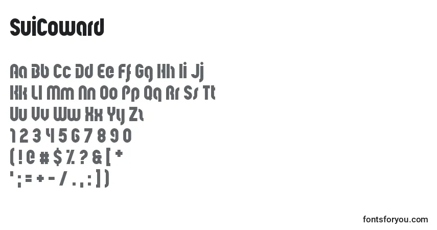 Schriftart SuiCoward – Alphabet, Zahlen, spezielle Symbole