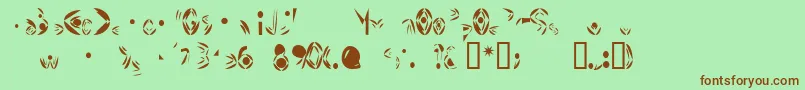フォントFatCyan – 緑の背景に茶色のフォント