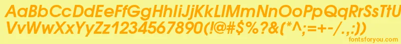 AvantgardegothiccDemioblique Font – Orange Fonts on Yellow Background