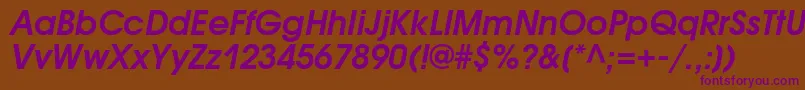 AvantgardegothiccDemioblique Font – Purple Fonts on Brown Background