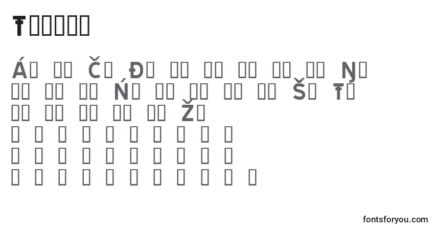 Czcionka Tratep – alfabet, cyfry, specjalne znaki
