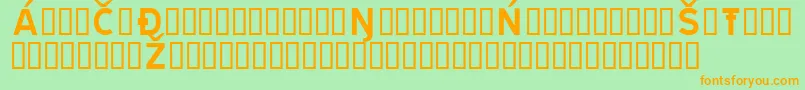 Tratep-fontti – oranssit fontit vihreällä taustalla