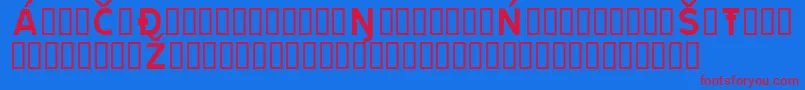 フォントTratep – 赤い文字の青い背景