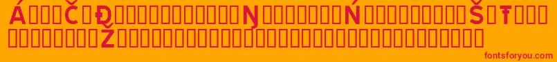 Tratep Font – Red Fonts on Orange Background