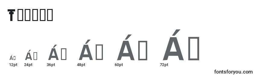 Размеры шрифта Tratep