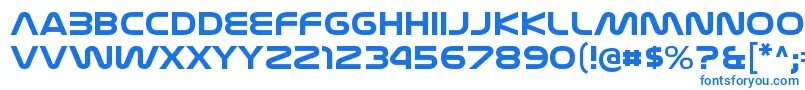 フォントNasalizationexBold – 白い背景に青い文字