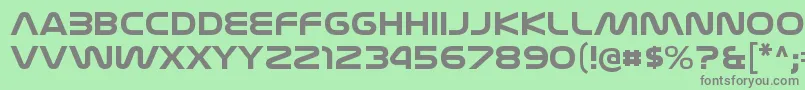 フォントNasalizationexBold – 緑の背景に灰色の文字