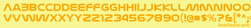 NasalizationexBold Font – Orange Fonts on Yellow Background