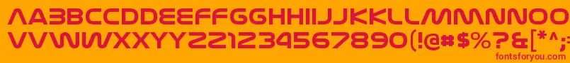 フォントNasalizationexBold – オレンジの背景に赤い文字