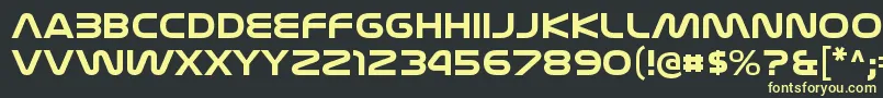 フォントNasalizationexBold – 黒い背景に黄色の文字