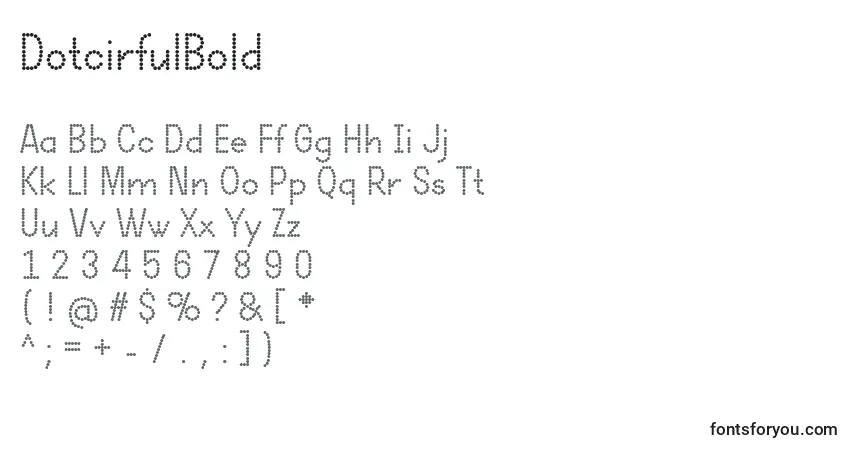A fonte DotcirfulBold – alfabeto, números, caracteres especiais