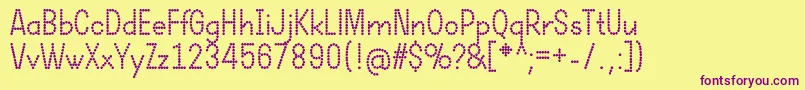 DotcirfulBold Font – Purple Fonts on Yellow Background