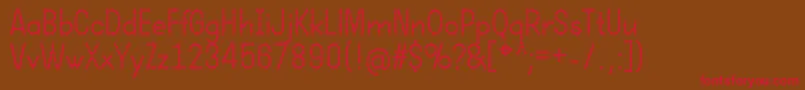 DotcirfulBold-Schriftart – Rote Schriften auf braunem Hintergrund