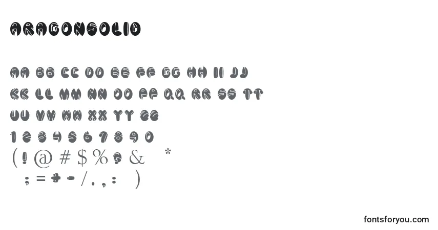 A fonte AragonSolid – alfabeto, números, caracteres especiais